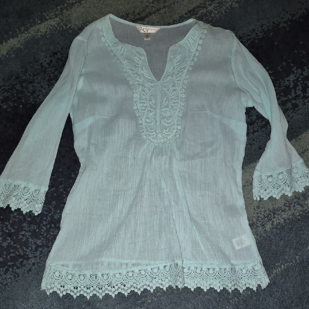 💥5/35 Krazy Kat Aqua Lace Detail Top Size S